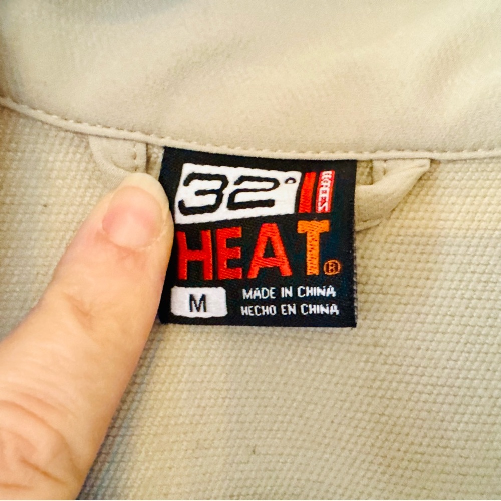 32 Degrees Heat Men’s Softshell Jacket Beige Zip-Up Size M Lightweight - Picture 4 of 8